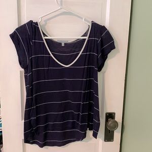 Striped, Navy Blue T-shirt from Charlotte Russe